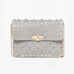 Tillie Grey Studded Cross Body Bag